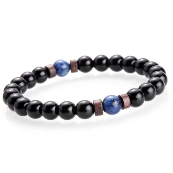 Men's Natural Stone Bracelet – Moonstone, Lava Beads & Tibetan Buddha Diffuser