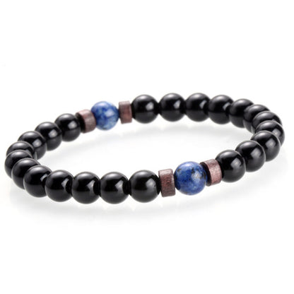Men's Natural Stone Bracelet – Moonstone, Lava Beads & Tibetan Buddha Diffuser