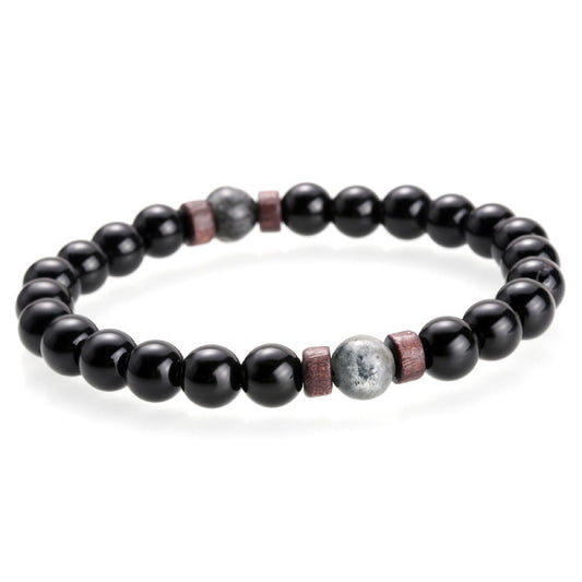 Men's Natural Stone Bracelet – Moonstone, Lava Beads & Tibetan Buddha Diffuser