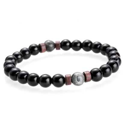 Men's Natural Stone Bracelet – Moonstone, Lava Beads & Tibetan Buddha Diffuser