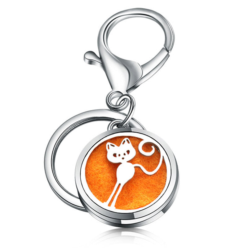 Stainless Steel Essential Oil Diffuser Keychain – Portable Aromatherapy
