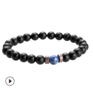 Men's Natural Stone Bracelet – Moonstone, Lava Beads & Tibetan Buddha Diffuser
