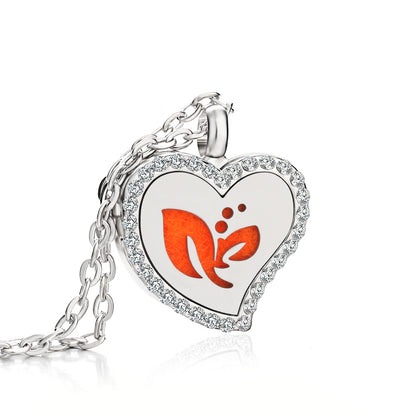 Heart-Shaped Essential Oil Diffuser Necklace – Aromatherapy Jewelry