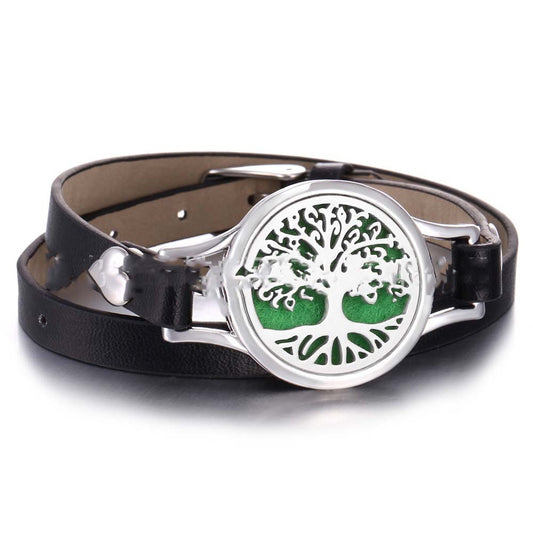 Elegant Double-Layer Aromatherapy Bracelet in Stainless Steel