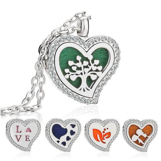 Heart-Shaped Essential Oil Diffuser Necklace – Aromatherapy Jewelry