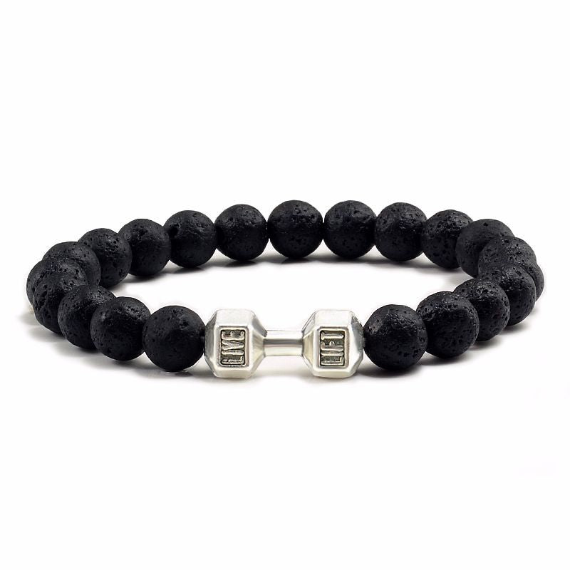 Black Lava Stone Aromatherapy Bracelet – Natural Volcanic Beads for Men and Women