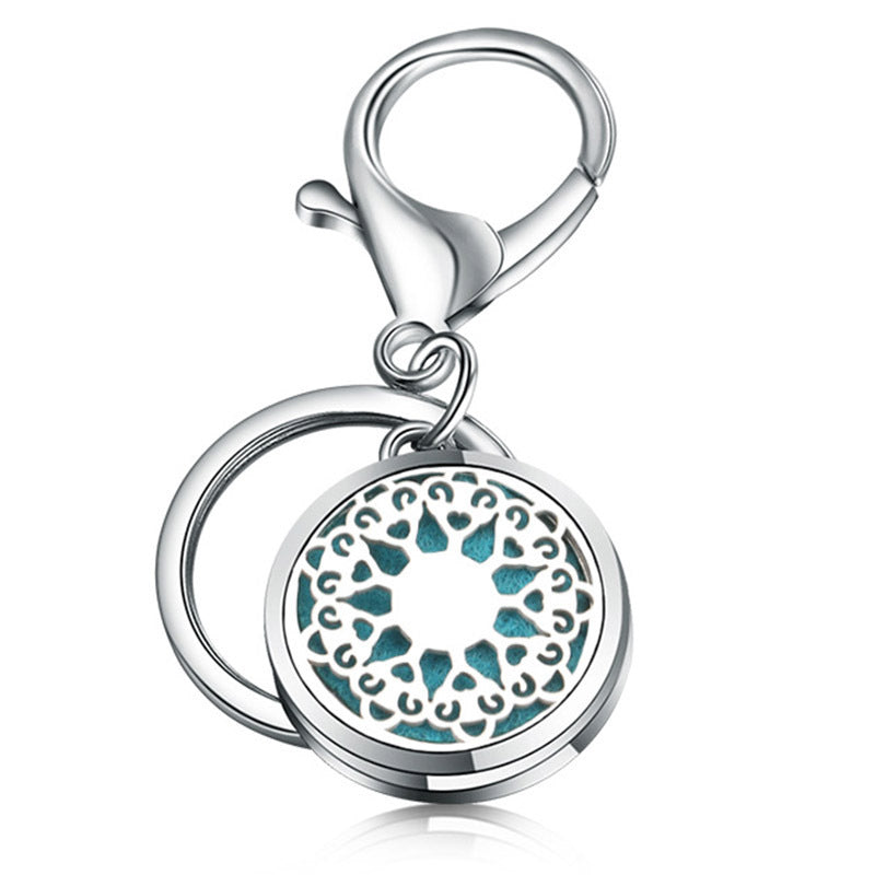 Stainless Steel Essential Oil Diffuser Keychain – Portable Aromatherapy