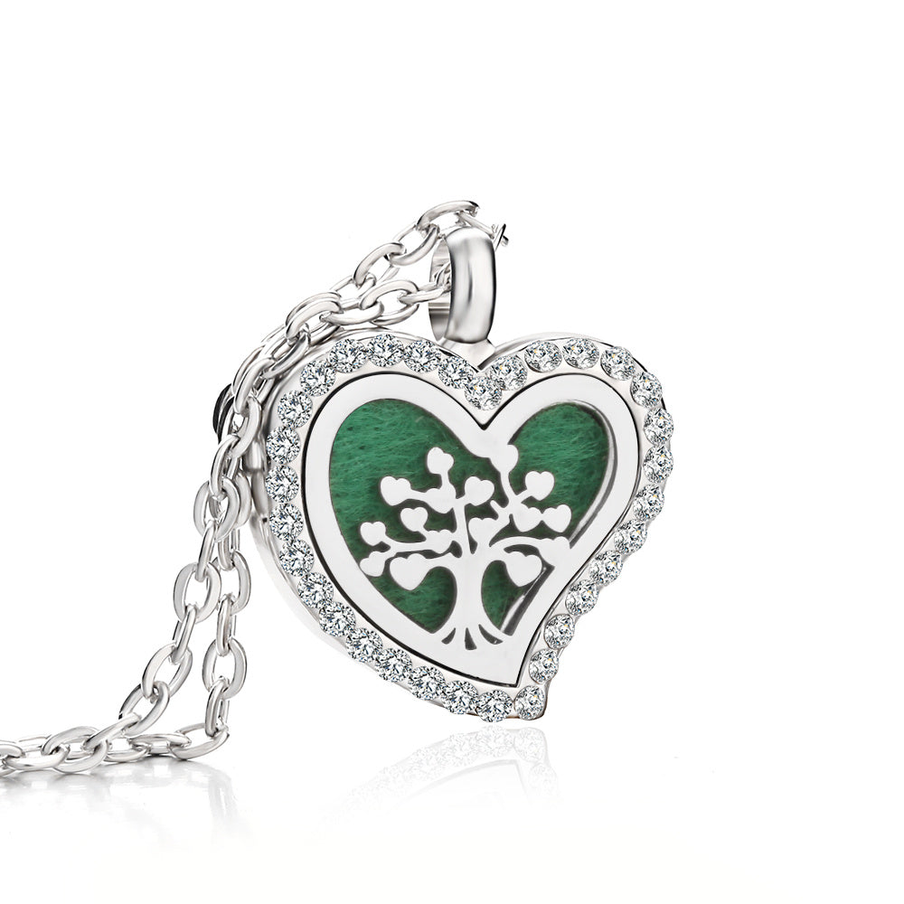 Heart-Shaped Essential Oil Diffuser Necklace – Aromatherapy Jewelry