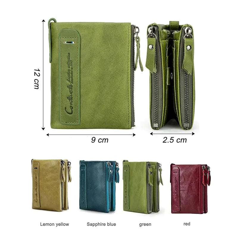 Dimensions and Color Variants of Genuine Leather Wallets