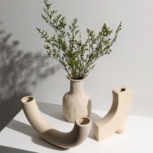 Modern Minimalist Ceramic Vase Flower Ornaments Perlen Wiot