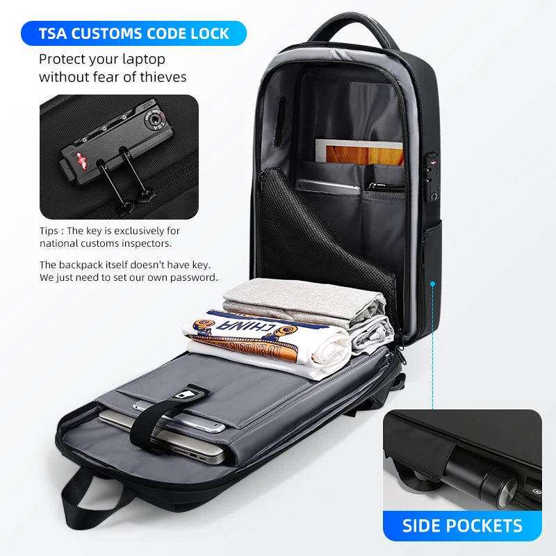 Anti-Theft Laptop Backpack with USB Perlen Wiot