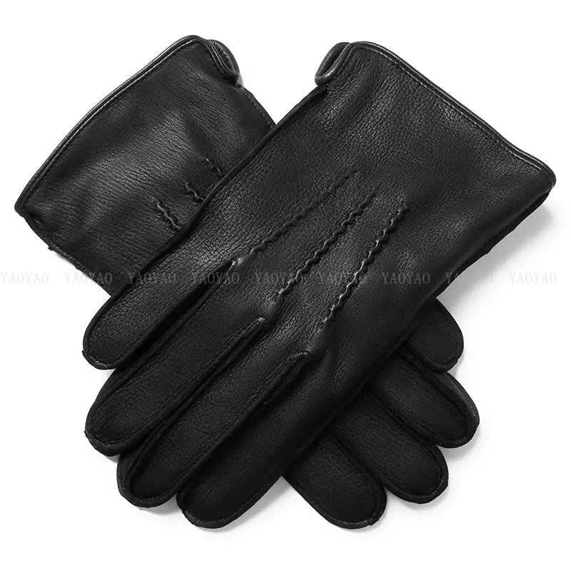 Thick Genuine Leather Winter Gloves