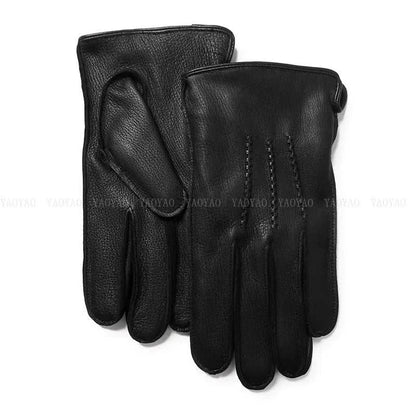 Thick Genuine Leather Winter Gloves