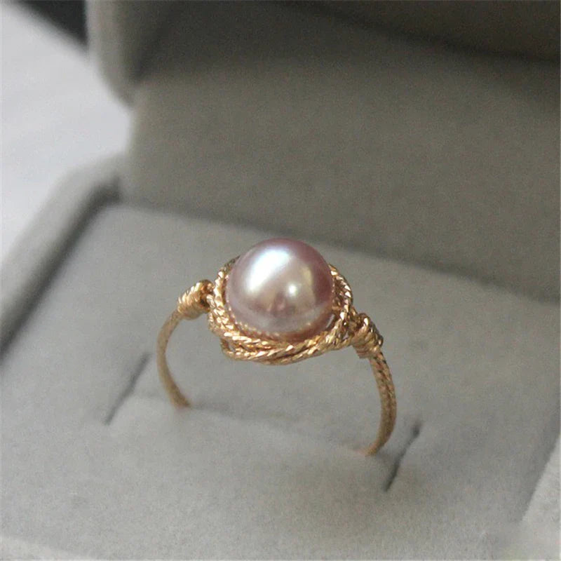 Purple Pearl Ring Perlen Wiot