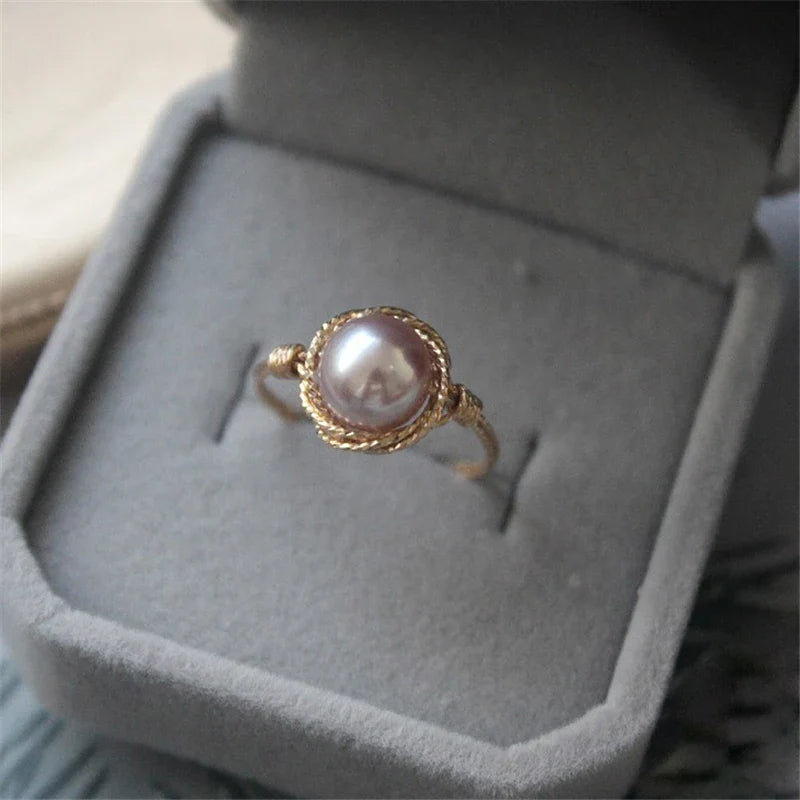 Purple Pearl Ring Perlen Wiot