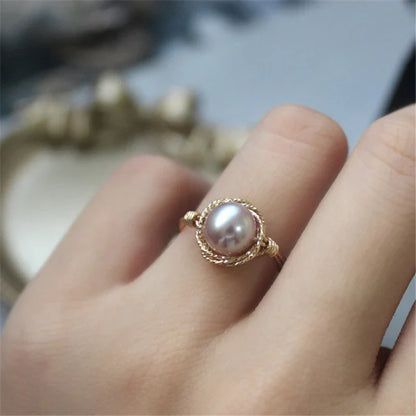 Purple Pearl Ring Perlen Wiot