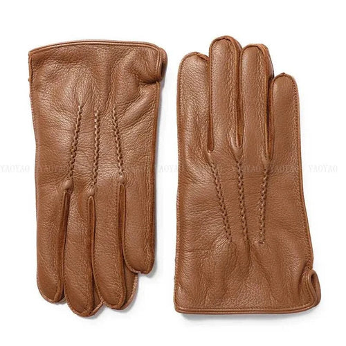 Thick Genuine Leather Winter Gloves