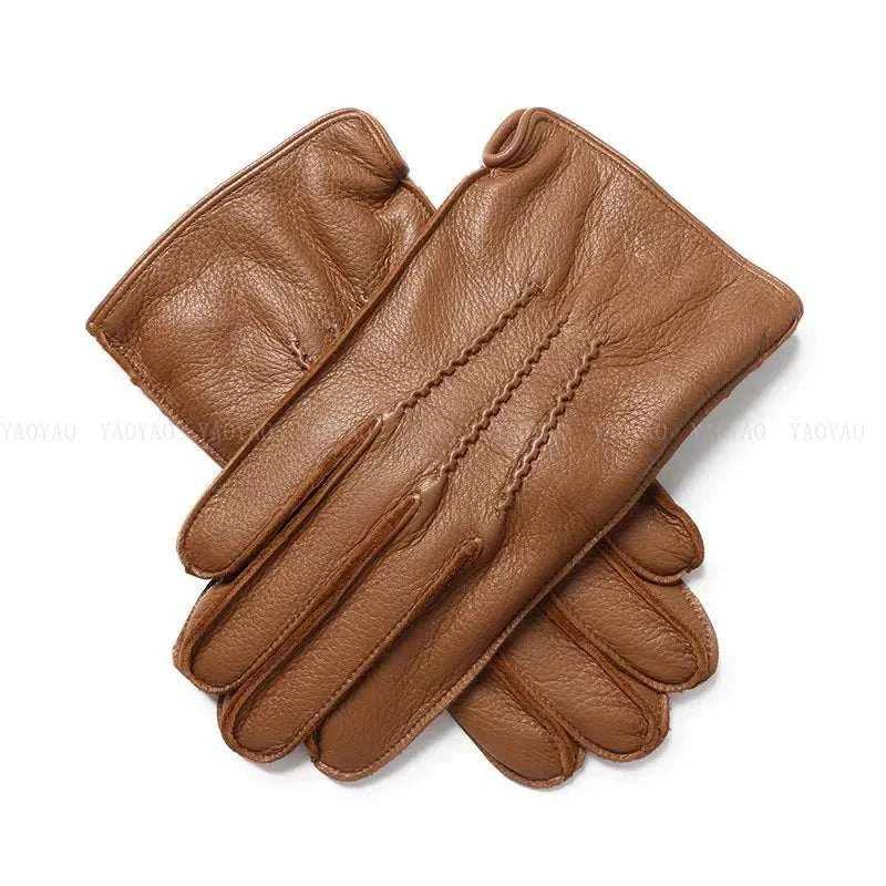 Thick Genuine Leather Winter Gloves