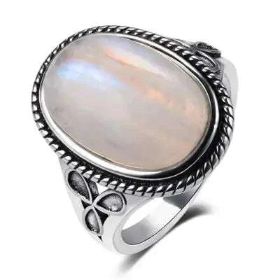 Silver Moonstone Ring