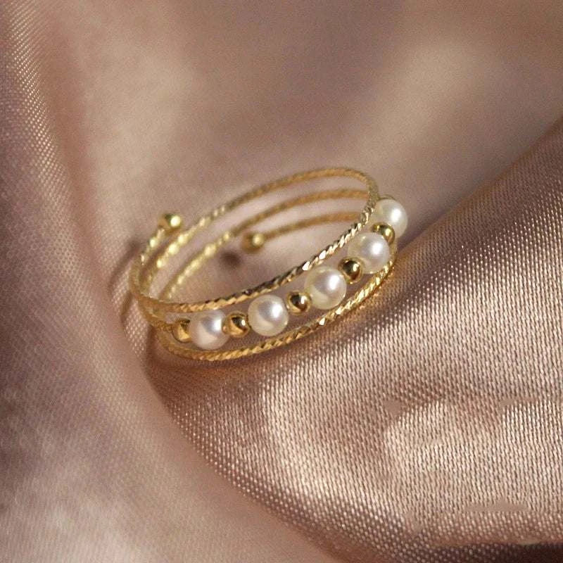 Gold Filled Pearl Ring Perlen Wiot