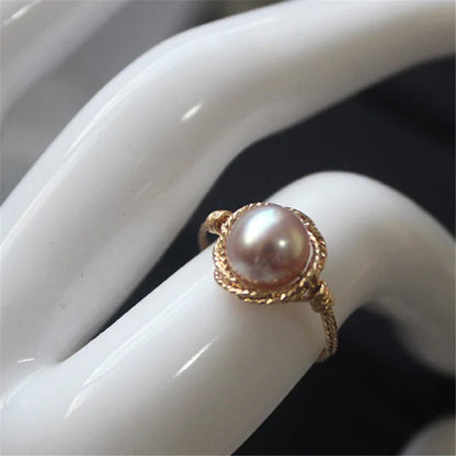 Purple Pearl Ring Perlen Wiot