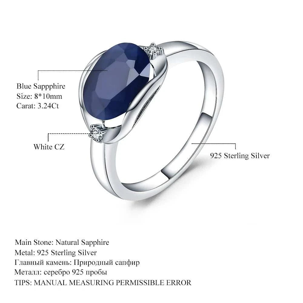 Blue Sapphire Gemstone Ring Perlen Wiot