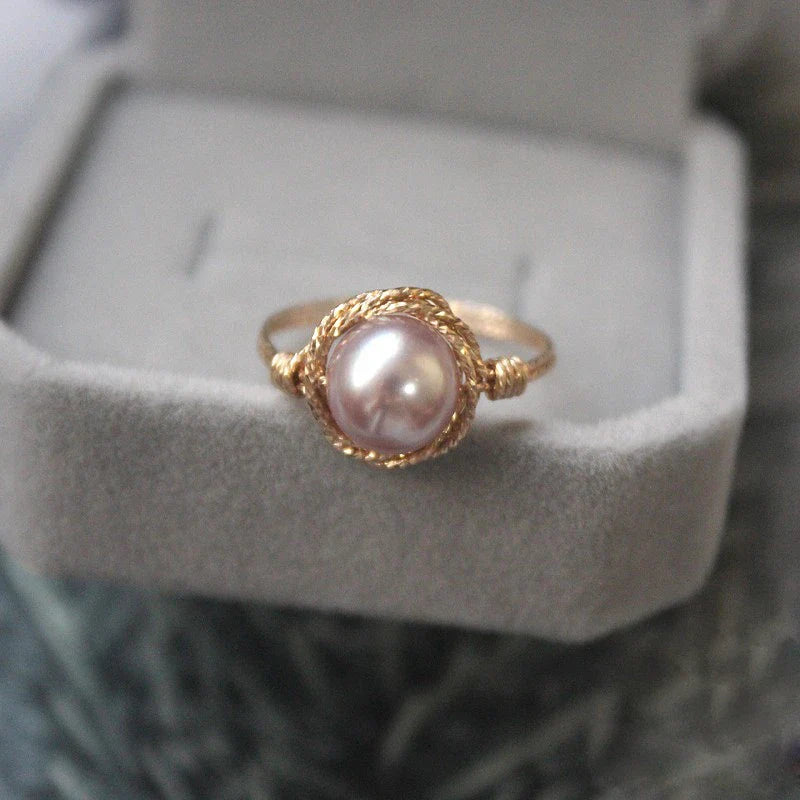 Purple Pearl Ring Perlen Wiot