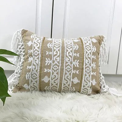 Linen Embroidery Cushion Cover