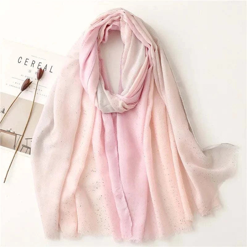 Glitter Ombre Scarf: Add shimmer and style to any outfit effortlessly.