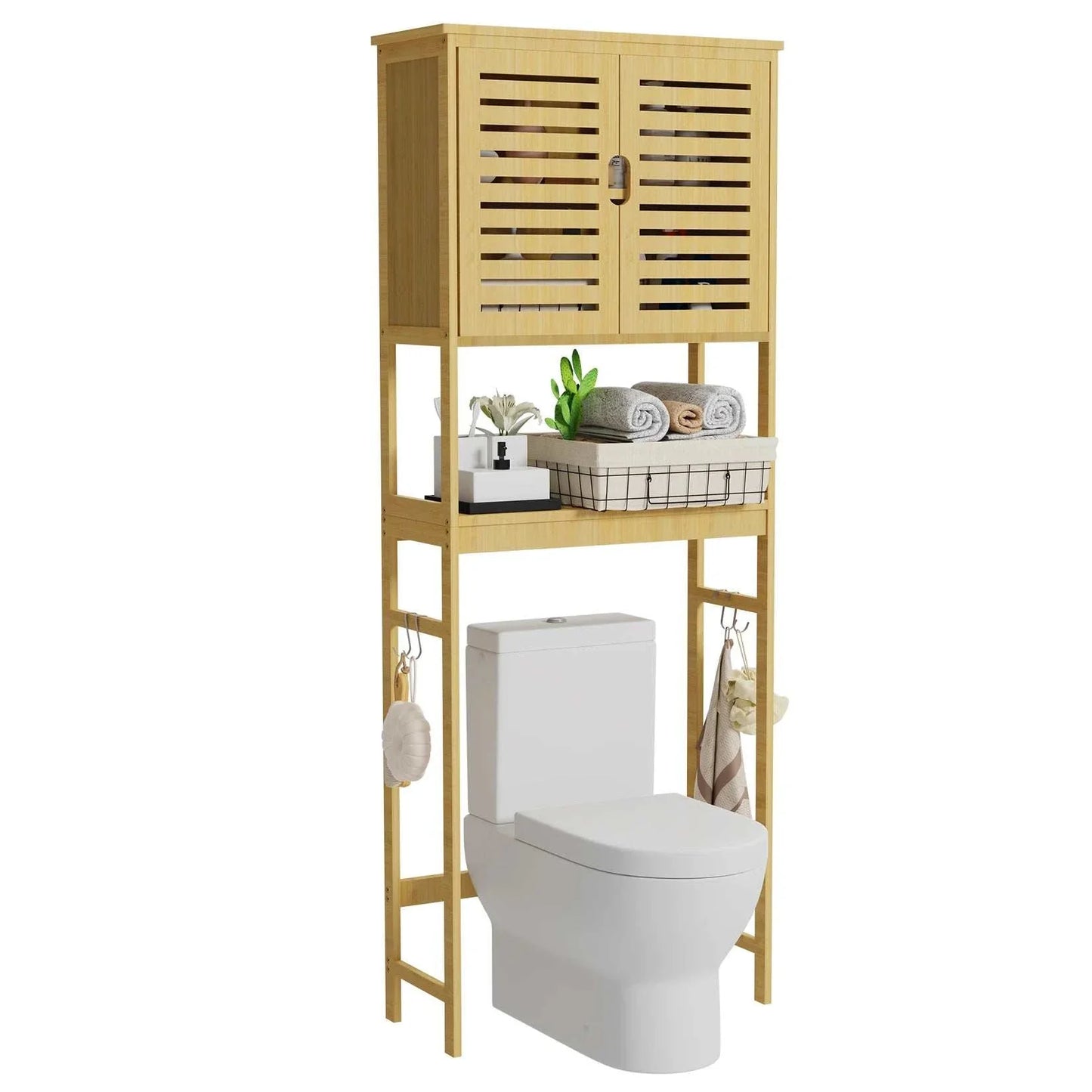 Toilet Storage Cabinet, Tall Bathroom Cabinet Organizer