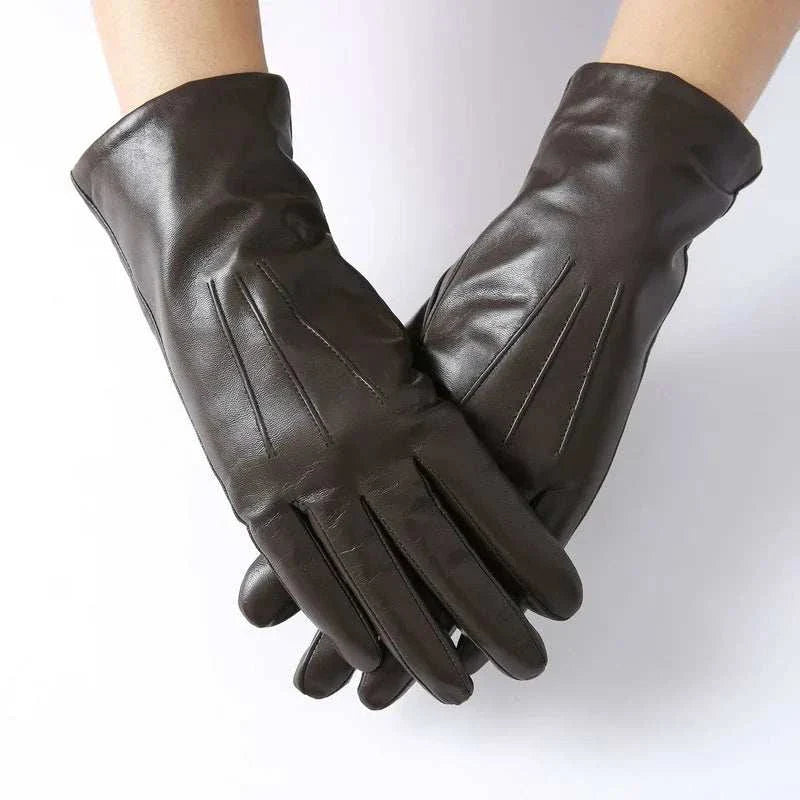 Elegant Touchscreen Leather Gloves