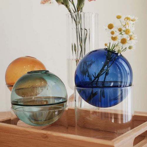 Creative Spheroidal Glass Vase: A modern, artistic touch for your home decor.