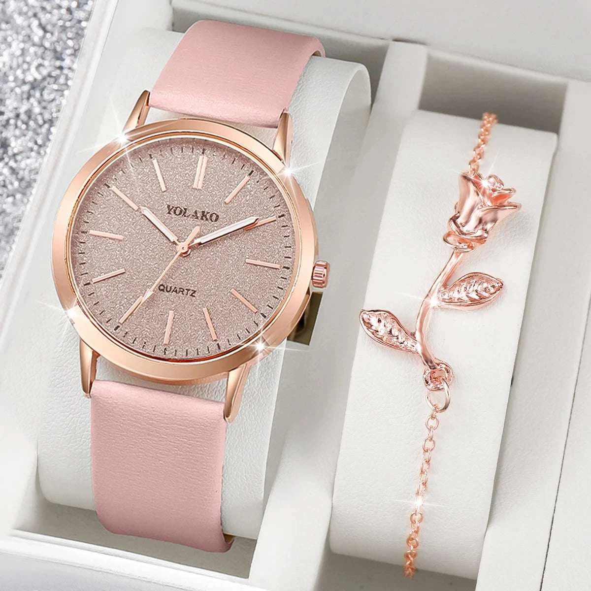 Rose Flower Watch Set