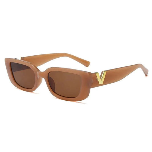 Small Frame Cat Eye Sunglasses-Brown