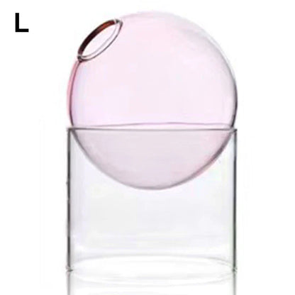 48444546056457Creative Spheroidal Glass Vase: A modern, artistic touch for your home decor.