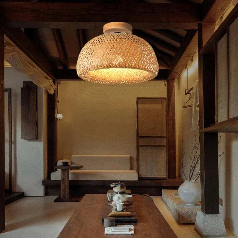 Natural Bamboo Ceiling Light