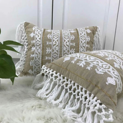 Linen Embroidery Cushion Cover