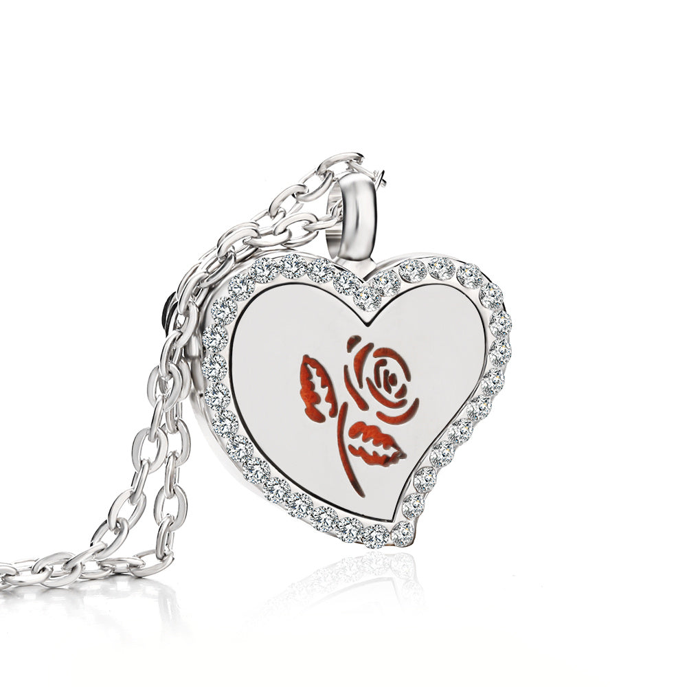 Heart-Shaped Essential Oil Diffuser Necklace – Aromatherapy Jewelry
