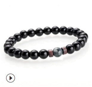 Men's Natural Stone Bracelet – Moonstone, Lava Beads & Tibetan Buddha Diffuser
