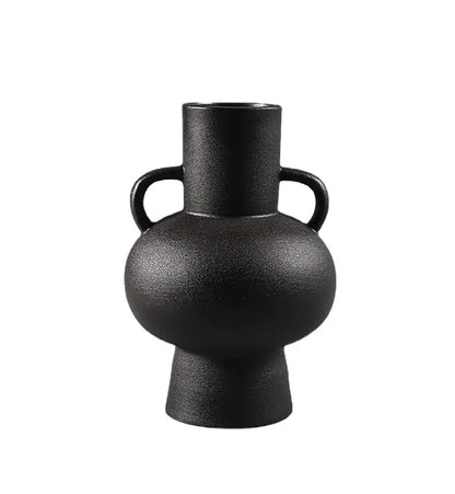 White Black Ceramic Vases - Perlen Wiot